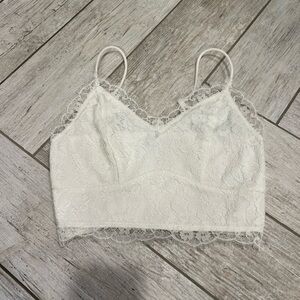 White Lace Bralette Crop Top BKE essentials